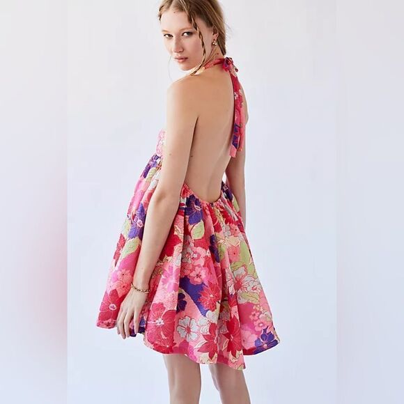 Free People Passion Flower Mini Dress/ size S - Picture 3 of 11